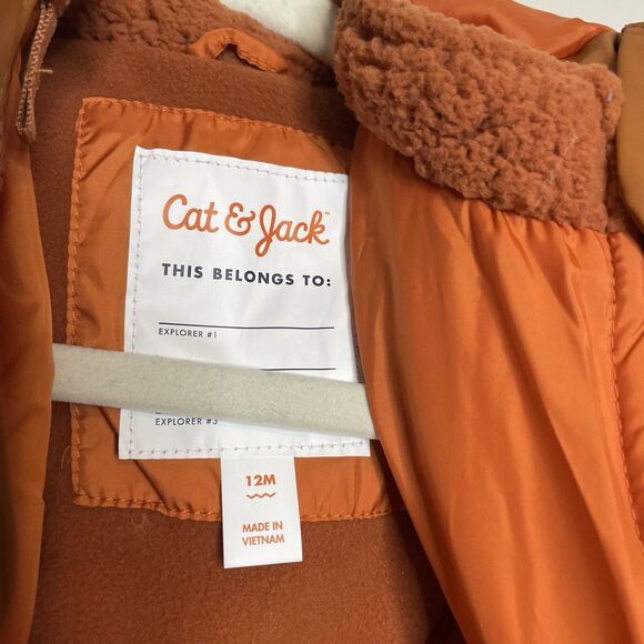 Cat & Jack Toddler Long Sleeve 3-in-1 Jacket Orange Size 12 Month Camping NWT - Picture 5 of 6